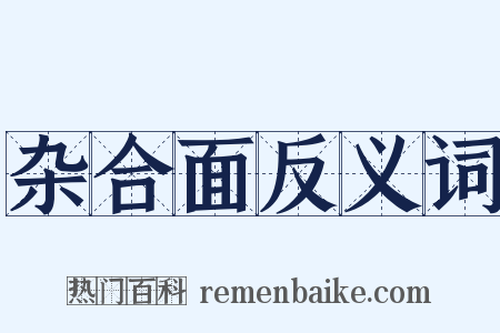 杂合面反义词是什么意思的图片